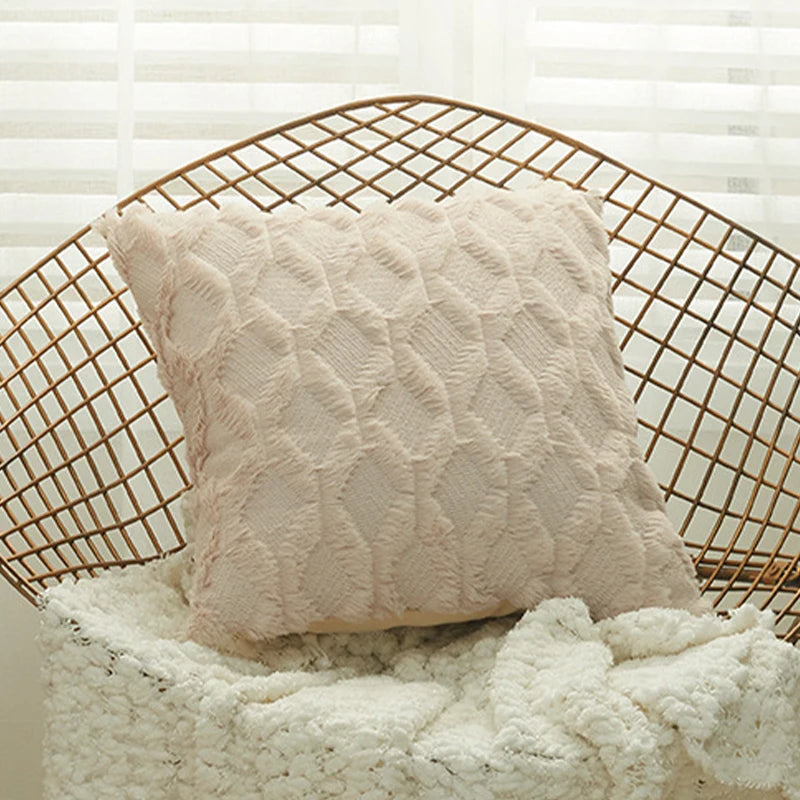 Housse de coussin Peluche Douce - Beige