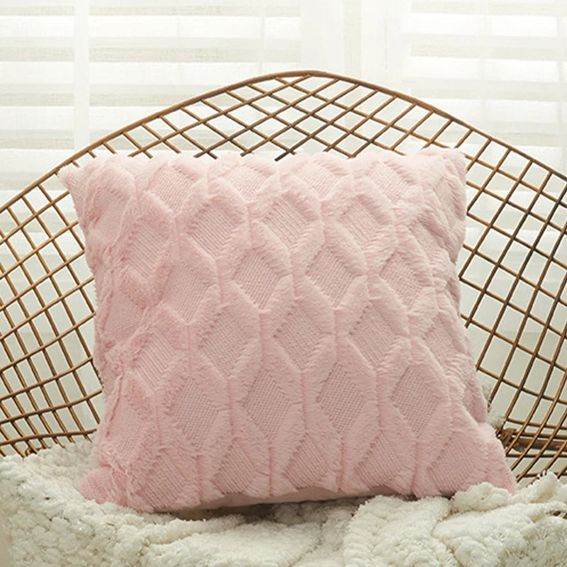 Housse de coussin Peluche Douce - Rose