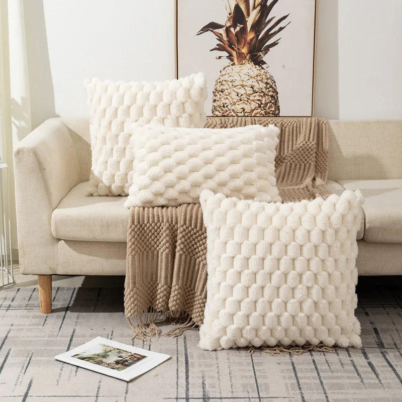 Housse de coussin Velours Bulles - Blanc
