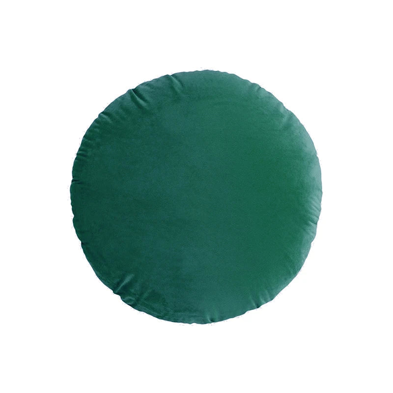 Housse de coussin Ronde Velours - Vert Foncé