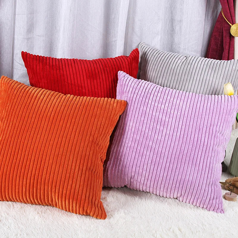 Housse de coussin Velours Côtelé Orange