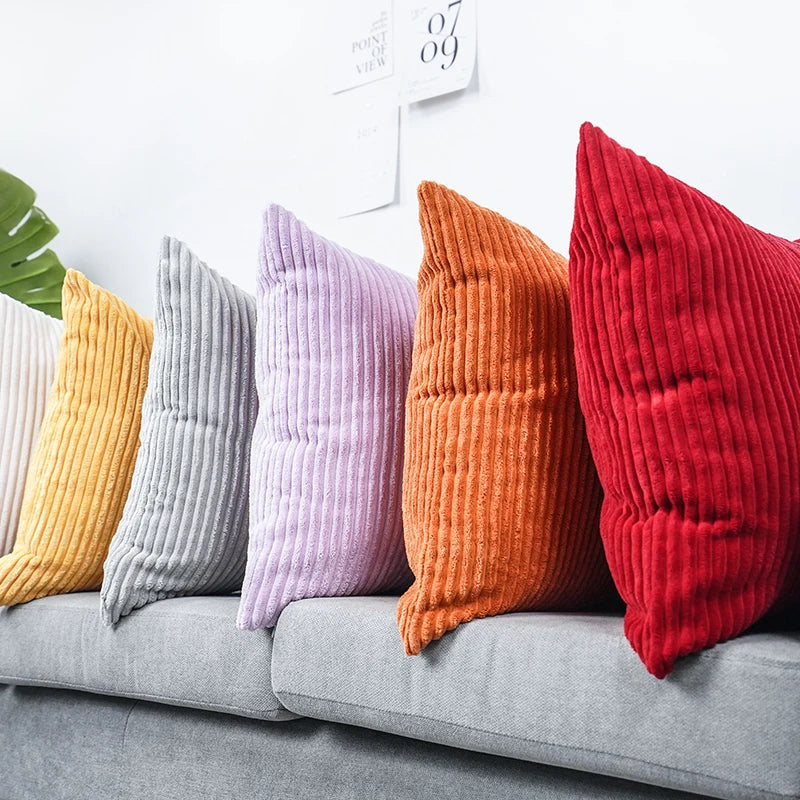 Housse de coussin Velours Côtelé Orange