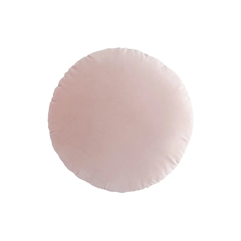 Housse de coussin Ronde Velours - Rose Poudré