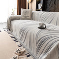 Plaid Rayures Ondulées Nordique - Beige