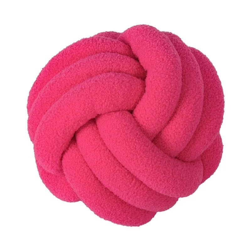 Coussin Boule Nouée Bouclette - Fuchsia