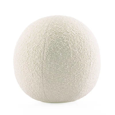 Coussin Boule Sphérique Peluche - Blanc Bouclette
