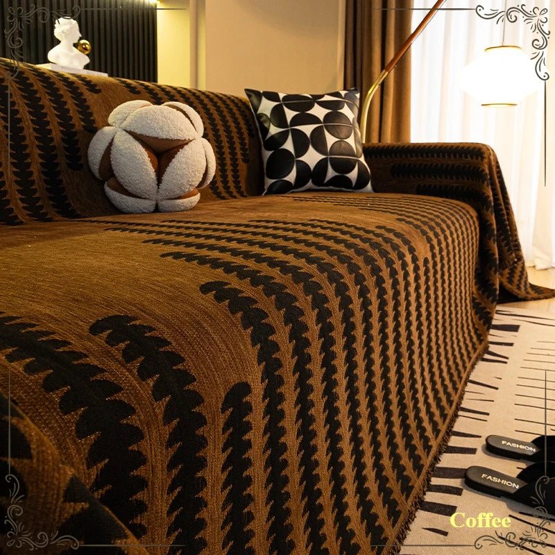 Plaid Chevron Anti-Griffures Chat - Café