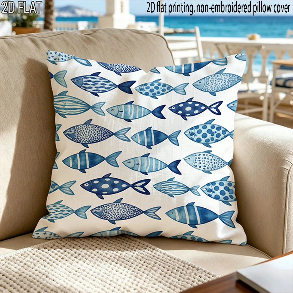 Housse de coussin Vie Marine Côtière - Motif 7