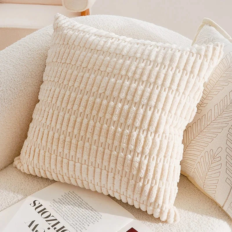 Housse de coussin Collection Beige & Caramel - Côtelé Crème (45x45cm)