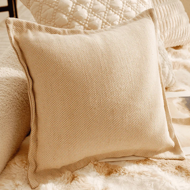 Housse de coussin Collection Beige & Caramel - Toile Sable (45x45cm)