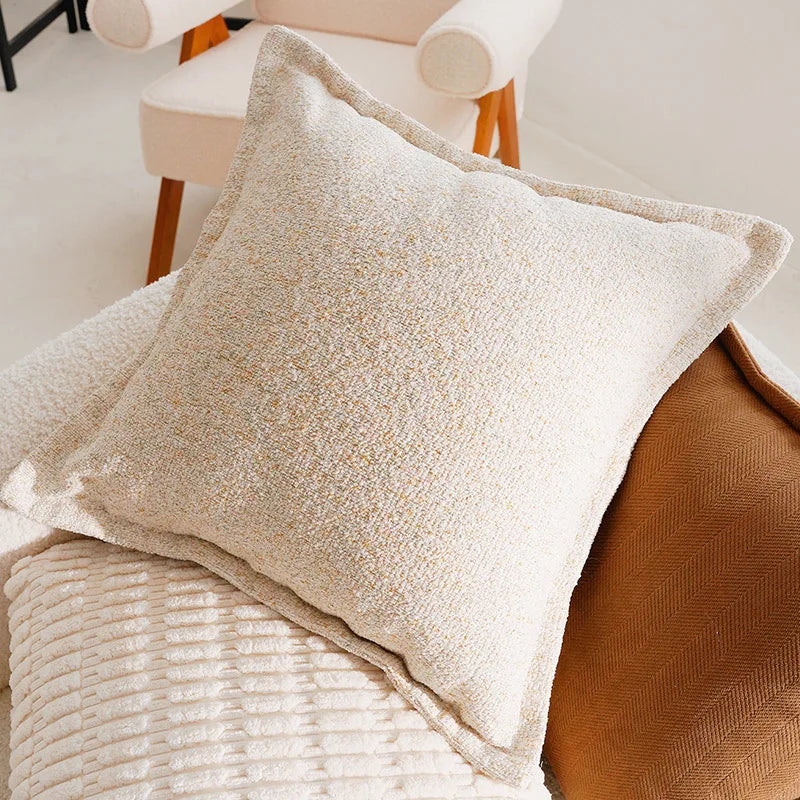 Housse de coussin Collection Beige & Caramel - Bouclette Beige (45x45cm)