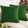 Housse de coussin Fausse Fourrure de Lapin - Vert
