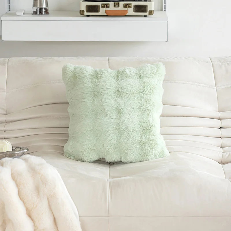 Housse de coussin Peluche Bulles - Vert