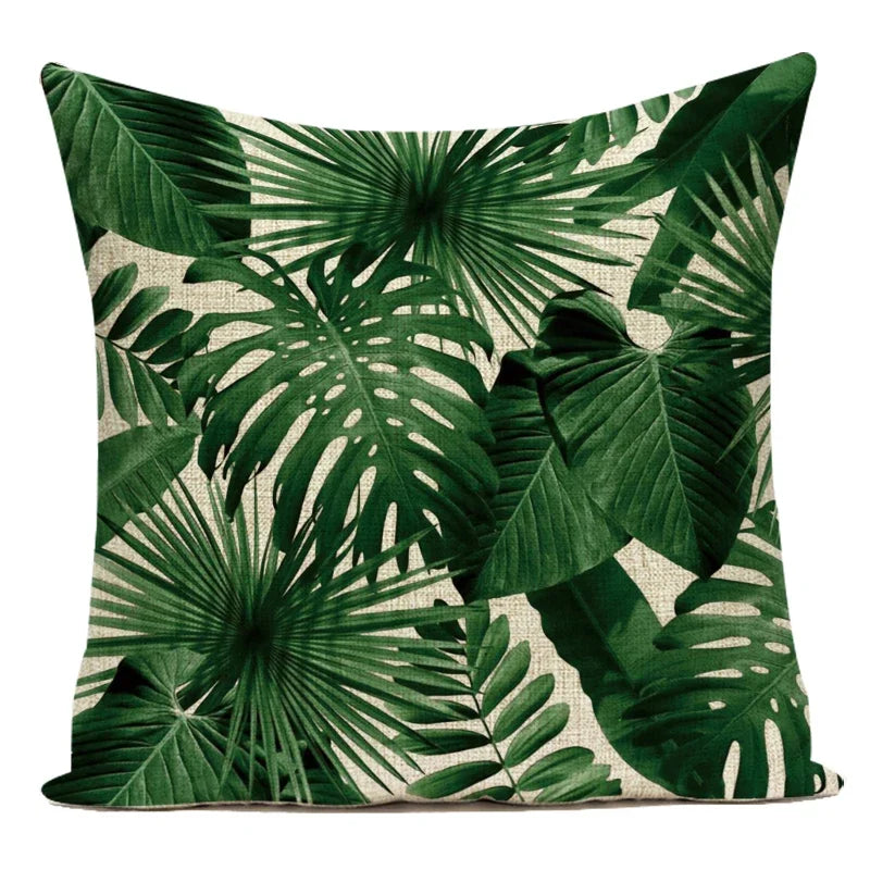 Housse de coussin Feuilles Tropicales - Motif 18