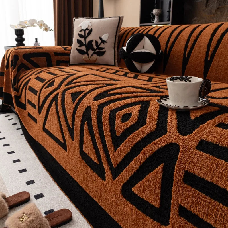 Plaid Graphique Africain - Orange