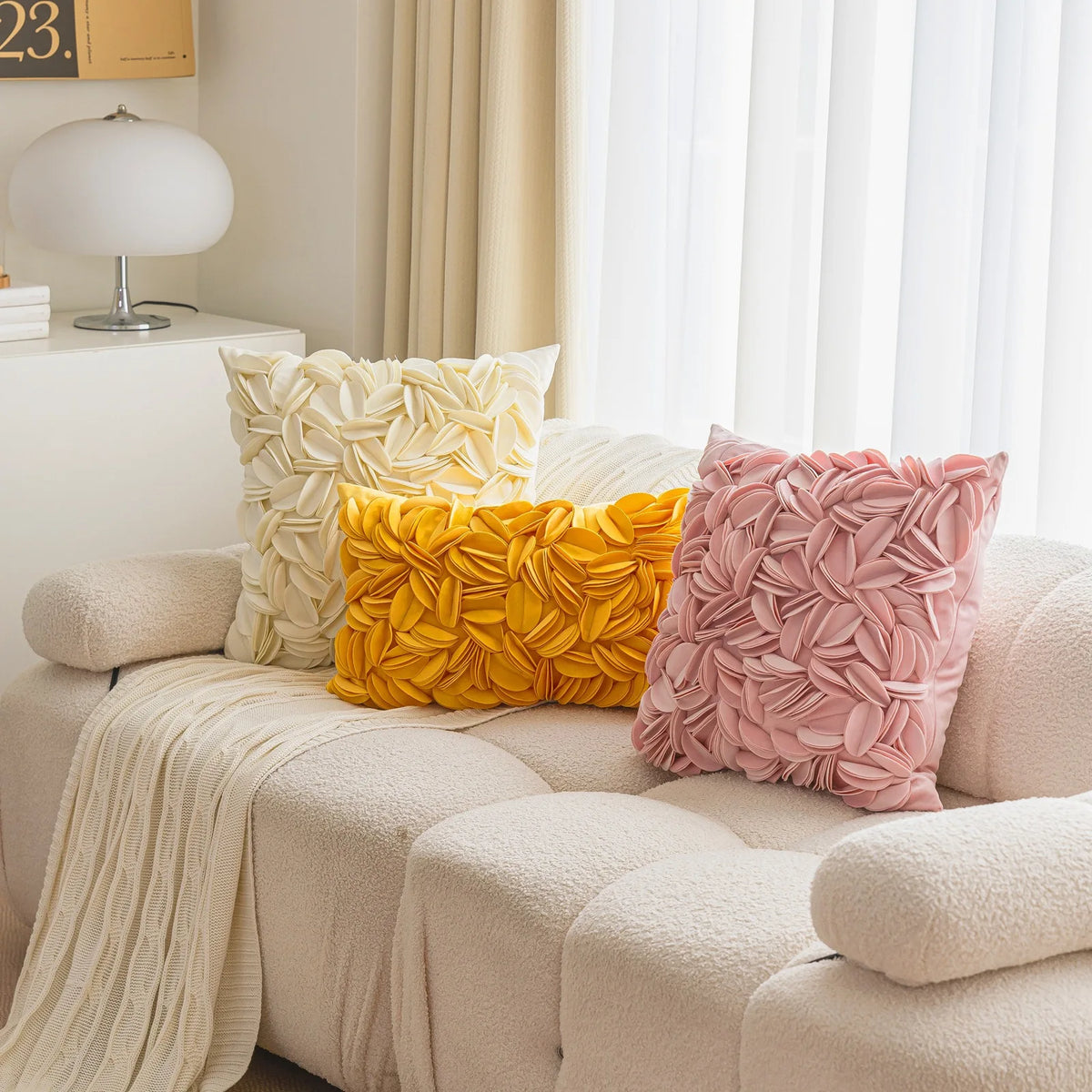 Housse de coussin Pétales 3D