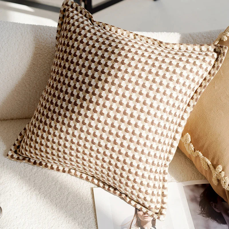 Housse de coussin Pois Nordique Marron - Motif 11 (45x45cm)