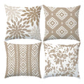 Lot de 4 Housses de Coussin Géométrique Bohème Beige - Motif A
