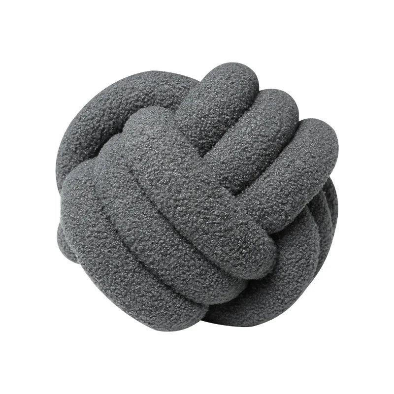Coussin Boule Nouée Bouclette - Gris Foncé