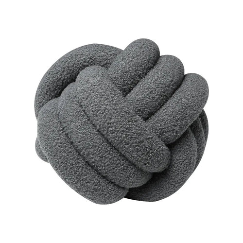 Coussin Boule Nouée Bouclette - Gris Foncé
