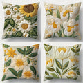 Lot de 4 Housses de Coussin Tournesol Vintage