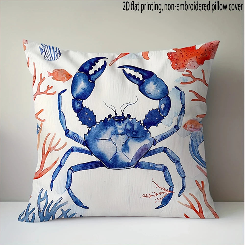 Housse de coussin Vie Marine Côtière - Motif 4
