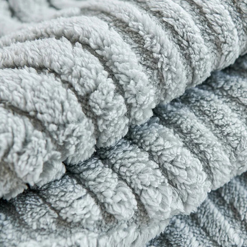 Plaid Douceur Côtelé - Gris Clair