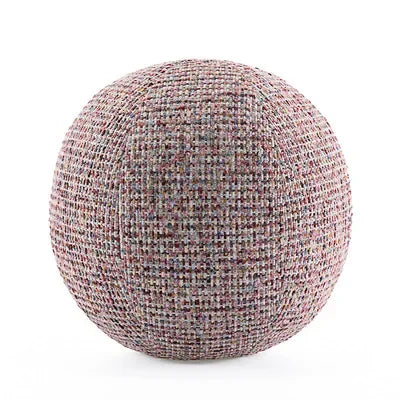 Coussin Boule Sphérique Peluche - Chiné Rose