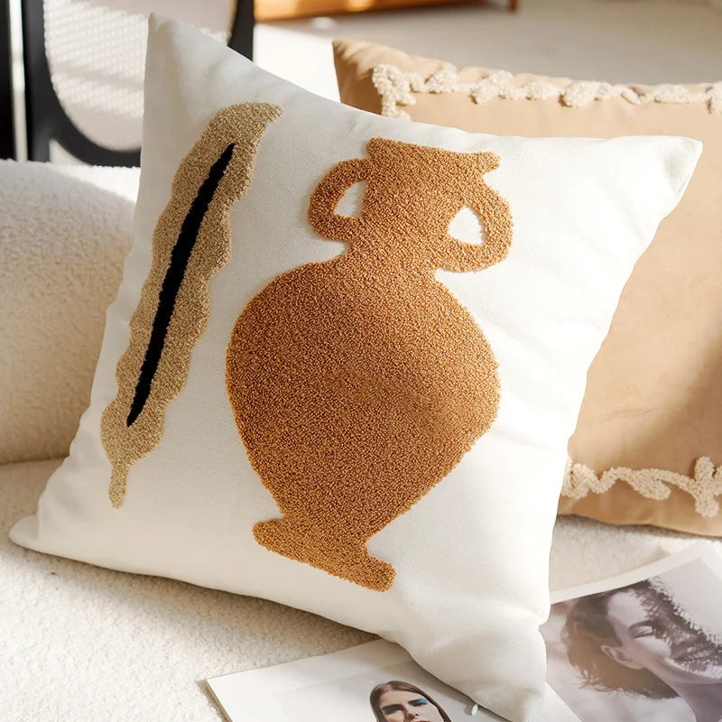 Housse de coussin Pois Nordique Marron - Motif 12 (45x45cm)