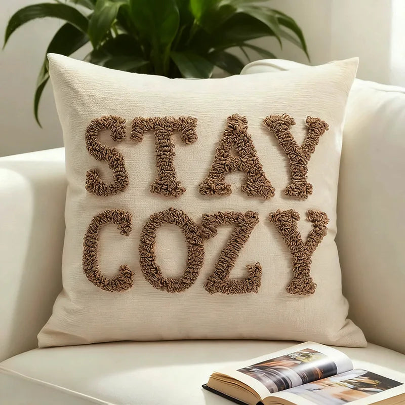 Housse de coussin Lettres Bohème - Motif E (45x45cm)