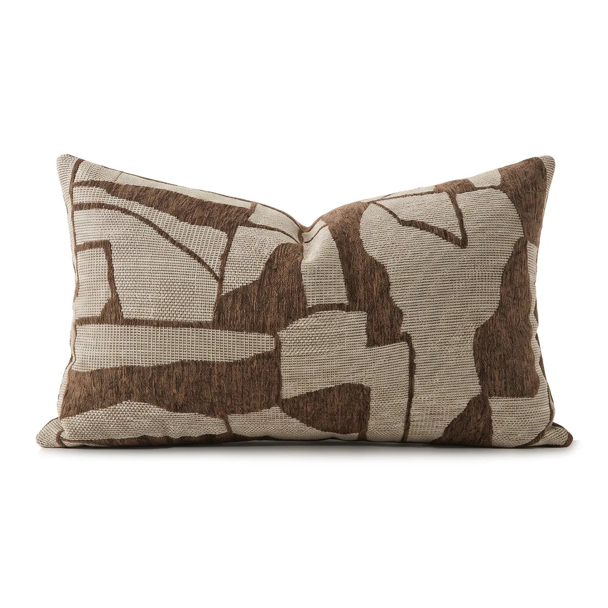 Housse de coussin Jacquard Géométrique Marron Beige - Motif A (30x50cm)