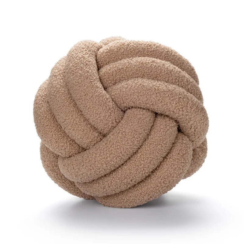 Coussin Boule Nouée Bouclette - Sable
