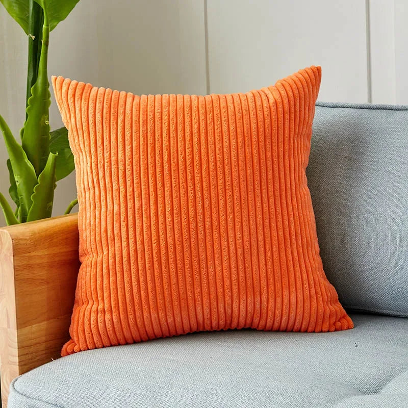 Housse de coussin Velours Côtelé Orange