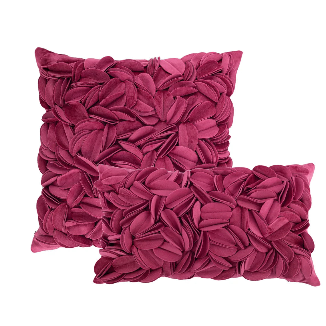 Housse de coussin Pétales 3D - Bordeaux