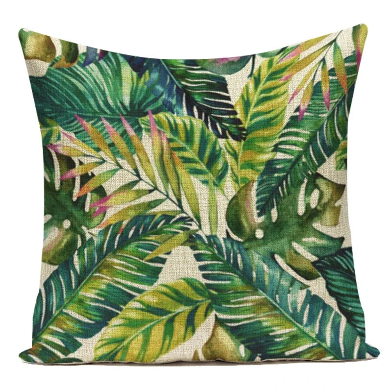 Housse de coussin Feuilles Tropicales - Motif 9