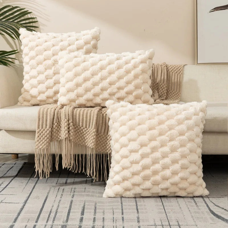 Housse de coussin Velours Bulles - Beige