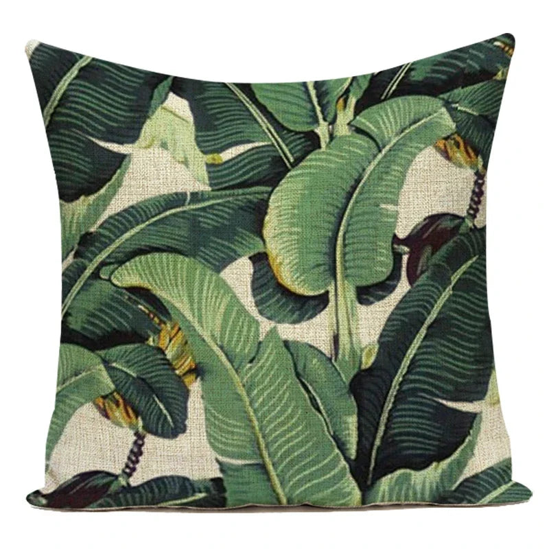 Housse de coussin Feuilles Tropicales - Motif 14