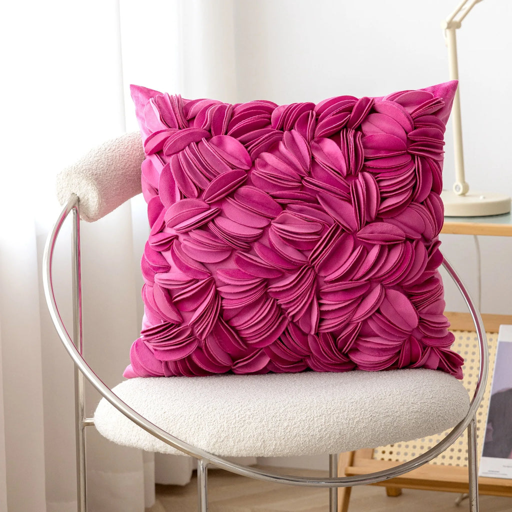 Housse de coussin Pétales 3D - Fuchsia