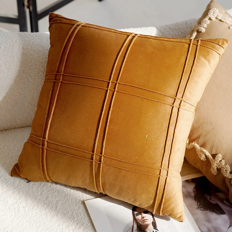Housse de coussin Pois Nordique Marron - Motif 6 (45x45cm)