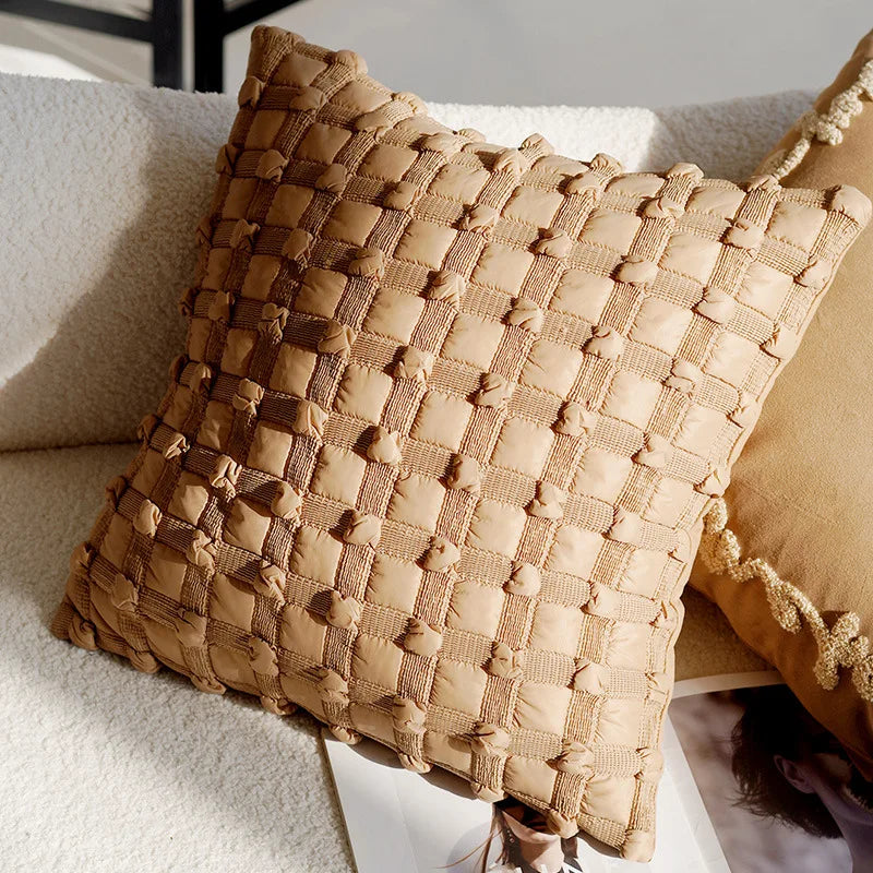 Housse de coussin Pois Nordique Marron - Motif 2 (45x45cm)