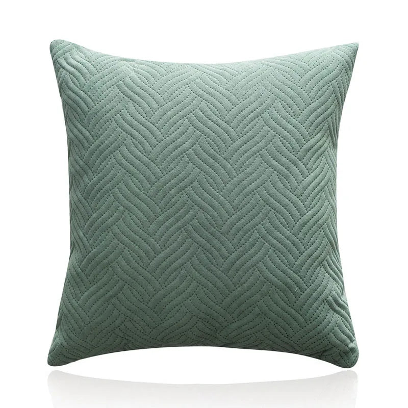 Housse de coussin Velours Couleur Unie - Vert Clair