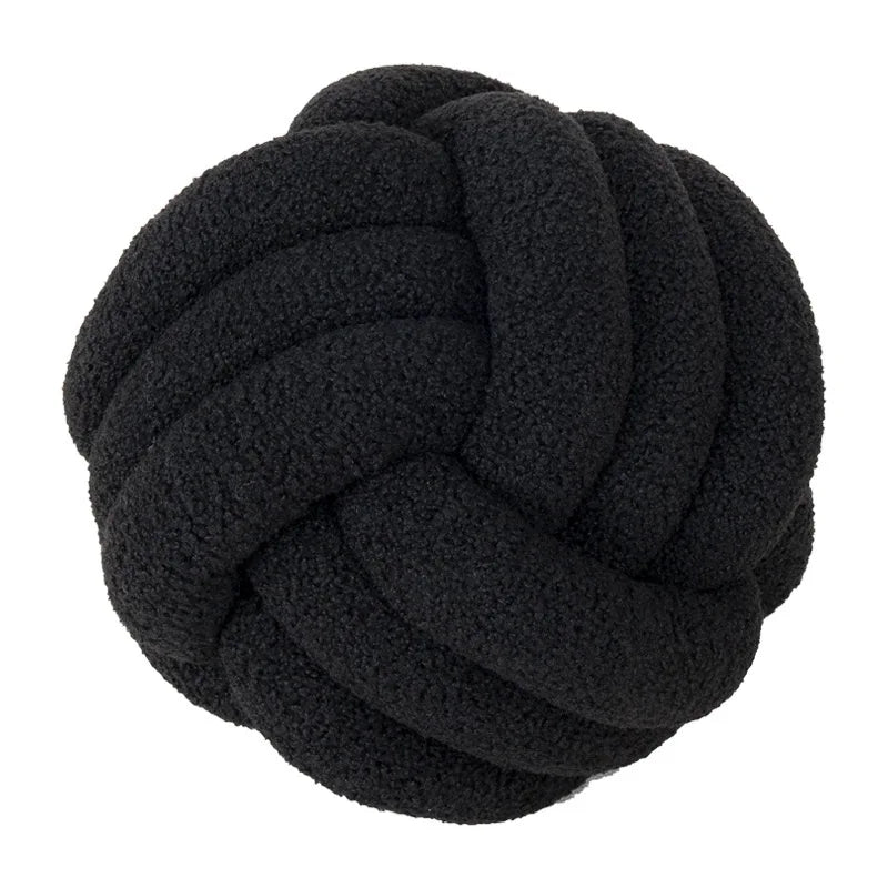 Coussin Boule Nouée Bouclette - Noir