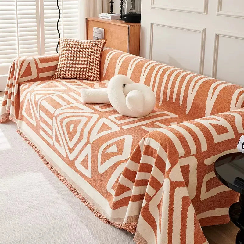 Plaid Bohème Triangles Zigzag - Orange