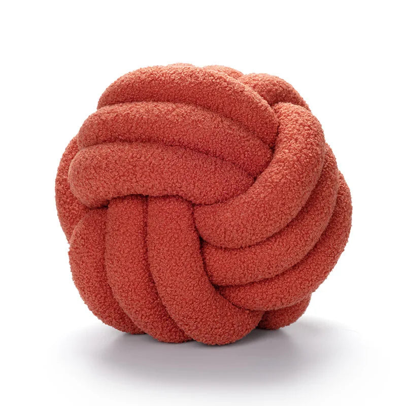 Coussin Boule Nouée Bouclette - Terracotta