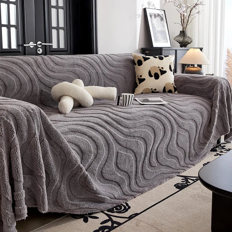 Plaid Texturé Auréole - Gris Clair