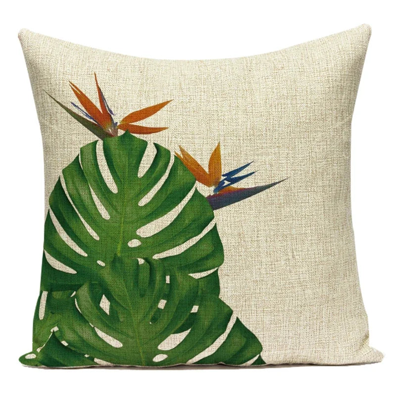 Housse de coussin Feuilles Tropicales - Motif 8