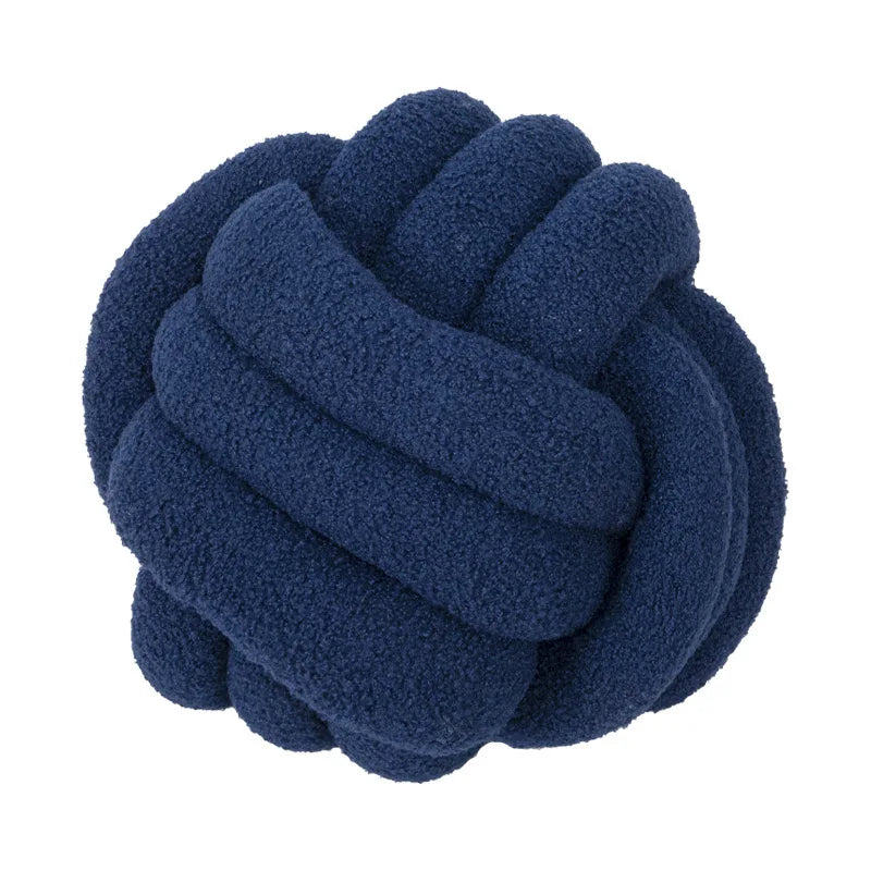 Coussin Boule Nouée Bouclette - Bleu Marine