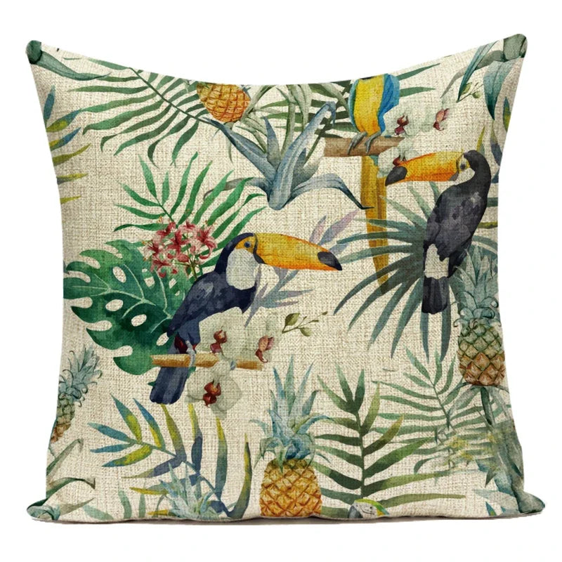 Housse de coussin Feuilles Tropicales - Motif 3