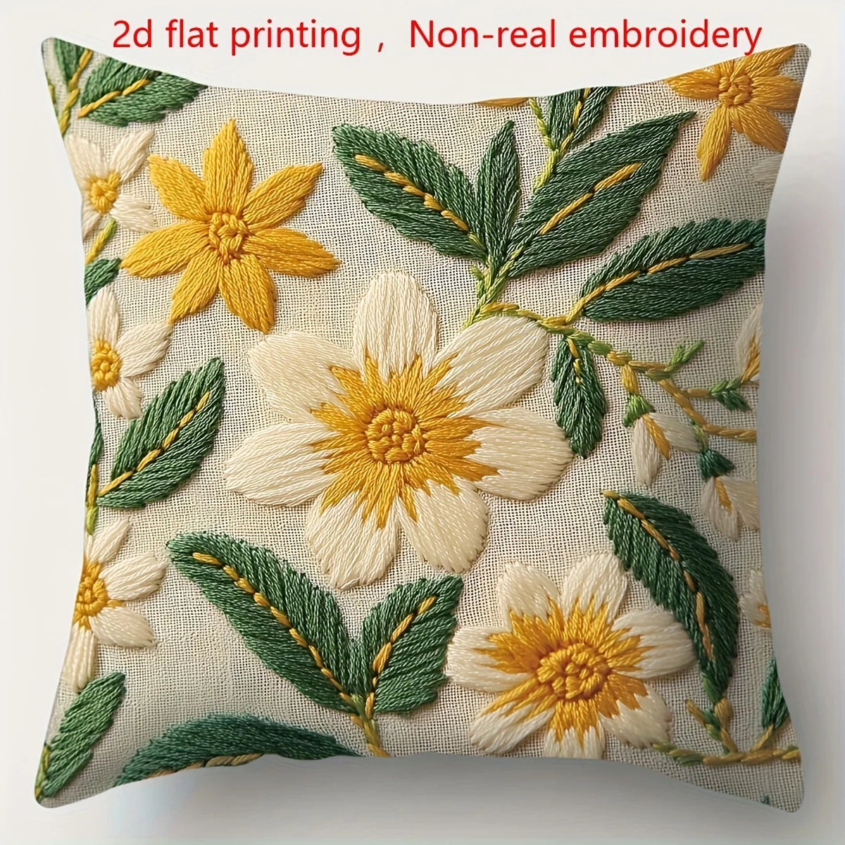 Lot de 4 Housses de Coussin Tournesol Vintage