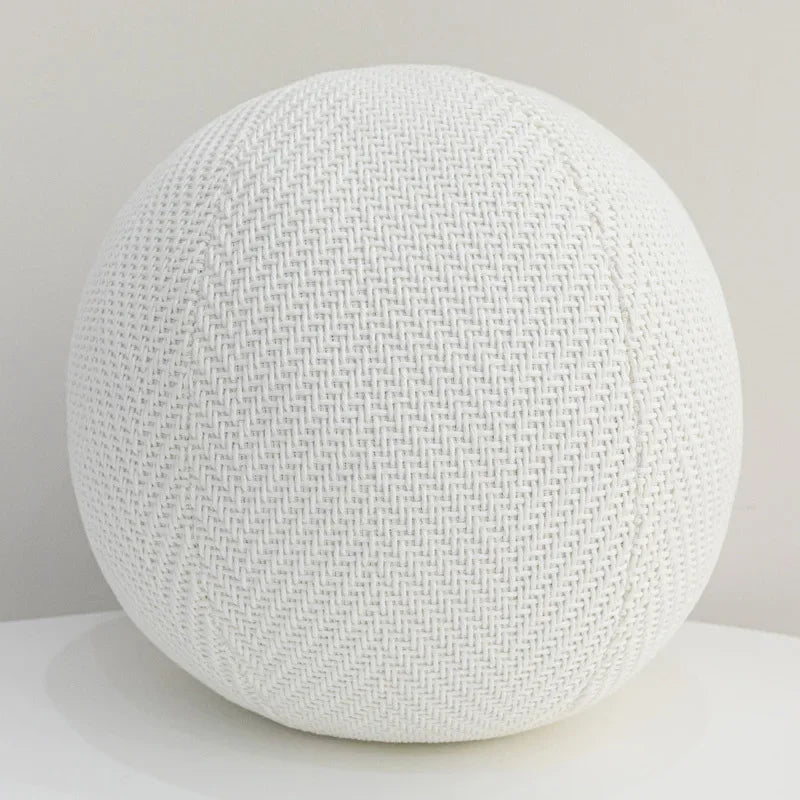 Coussin Boule Sphérique Peluche - Blanc